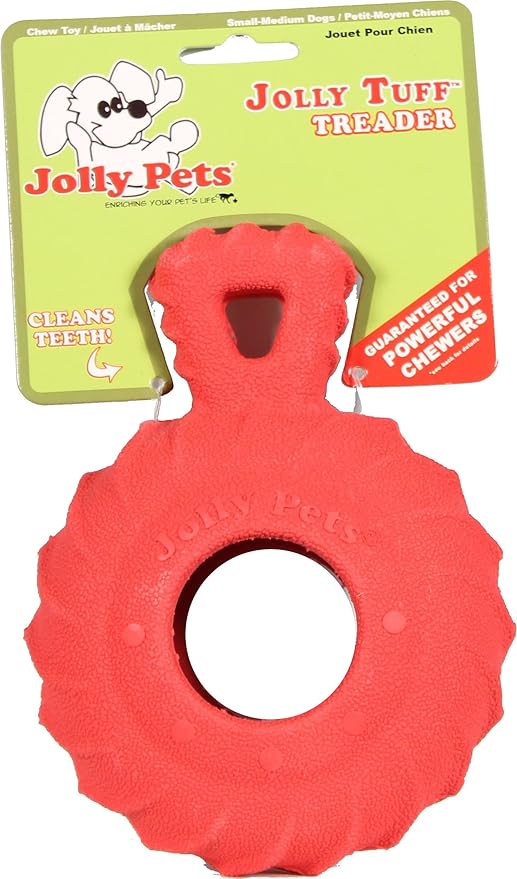 Jolly Pets 4.5"" Jolly Tuff Treader, Red, JTR22