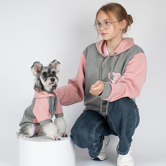 KYEESE Dog Hoodie Stretchy Dog Clothes for Small Dogs Comfort Cat Sweater Soft Pet Sweatshirt with Drawstring Cat Coat with Leash Hole Dogs Winter Coat for Cold Weather Warm Pet Clothes