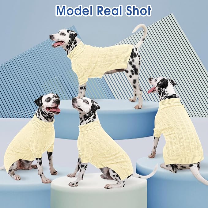 Queenmore XSmall Dog Sweater,Small Sweater for Dog,Soft Knitted Christmas Clothing,Turtleneck Pullover Puppy Sweaters for Dogs Girls Boys,Cozy Pet Knitwear for Teacup,Chihuahua(Light Apricot,XS)