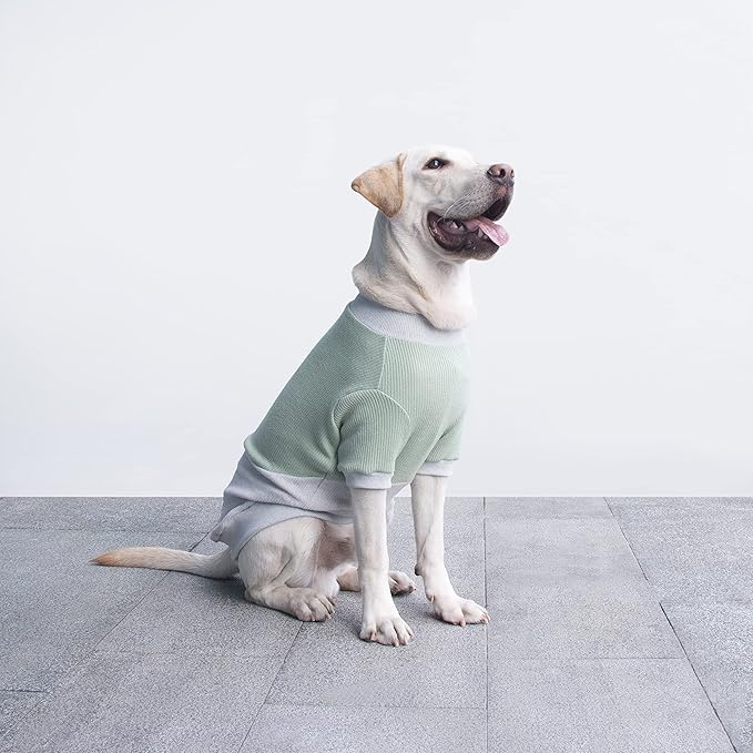 Extra Large Dog Sweaters Warm Clothes Pullover Sweatshirts for Labrador Rottweiler Great Dane, Green Grey, 4X-Large