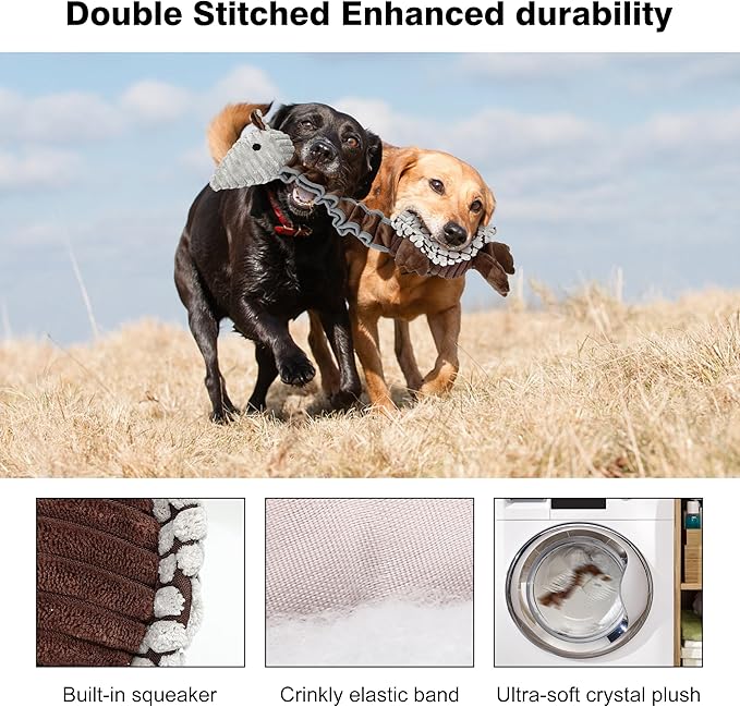 IOKHEIRA Tough Indestructible Dog Toys for Aggressive Chewers, Durable Dog Chew Toys for Large Breeds with Cotton Material & Crinkle Paper, Aggressive Chew Toys for Dogs(Armadillo)
