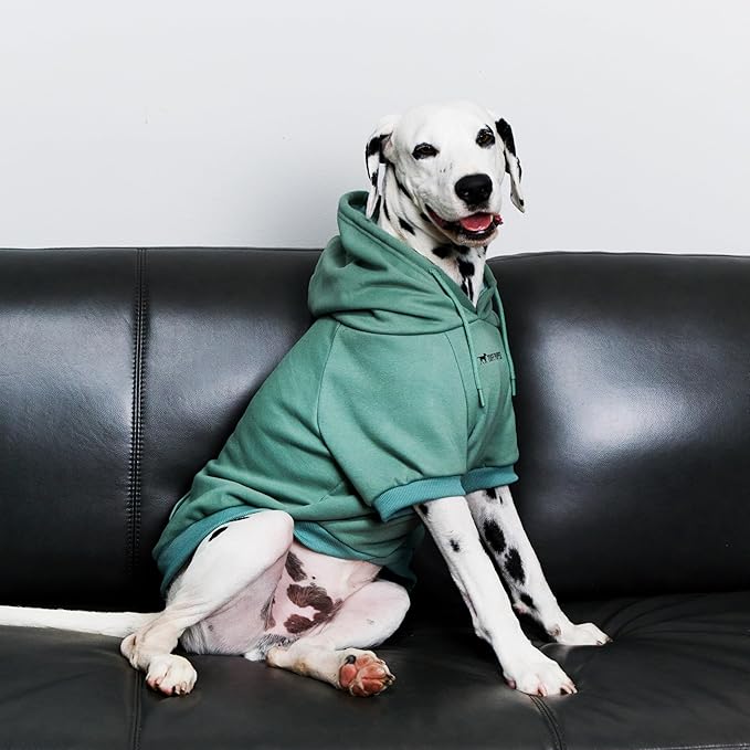Tuff Pupper Dog Hoodie | Premium Quality 100% Organic Cotton | Ultra Soft Interior for Superior Comfort | Elastic Cuffs & Drawstring for Warmth | Stretch Fit Suitable for All Breeds (Teal, XL)