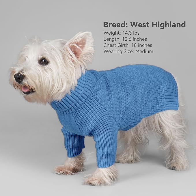 cyeollo 3XL Dog Sweaters for Large Dogs Boy, Stretchable & Cozy Warm Knit Doggy Sweater with Sleeves Turtleneck Fall Winter Cold Weather Big Dog Clothes Like Doberman Labrador, Blue XXXL