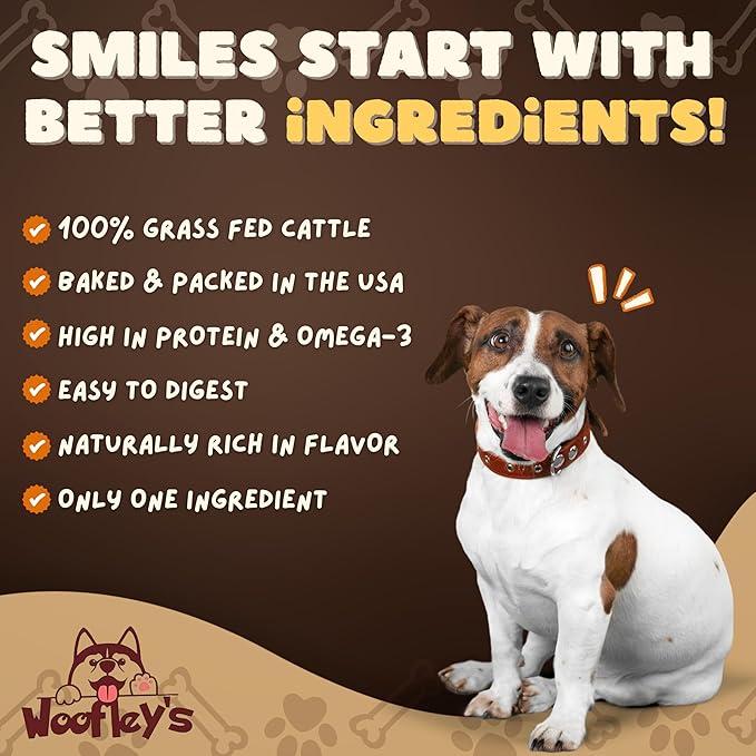 Woofley's 6 Inch Collagen Sticks for Dogs (10 Count) Bully Stick Rawhide Alternative Dog Chews No Hide Bones for Medium & Large Dogs