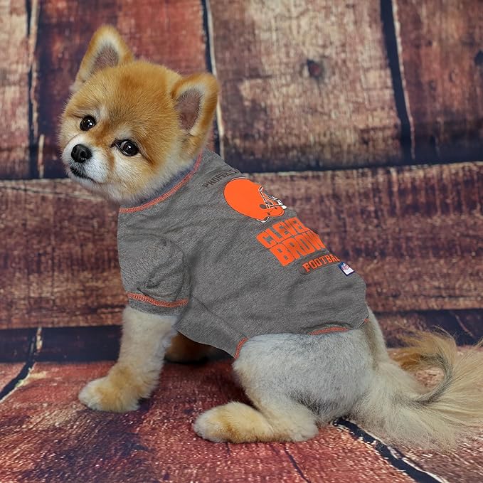 NFL Cleveland Browns Dog T-shirt Medium. - Licensed Shirt for Pets Team Colored with Team Logos- Premium Stretchable Materials for the comfort of your Dog & Cat