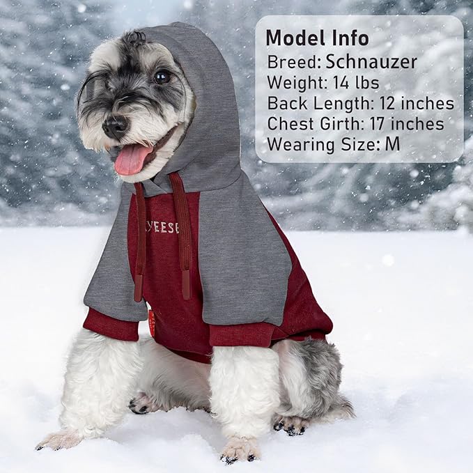 KYEESE Dog Hoodie Dogs Winter Stretchy Coat for Cold Weather Soft Dog Clothes for Small Dogs Comfort Cat Sweater Pet Sweatshirt with Drawstring Cat Coat with Leash Hole Warm Pet Clothes