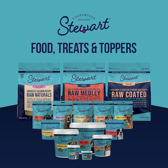 Stewart Chicken Breast Dog Treats, 14.8 oz, ~280 Pieces, Freeze Dried Raw, Single Ingredient, 74% Protein Training Treats or Meal Topper in a Value Size Resealable Tub, Grain Free, Gluten Free