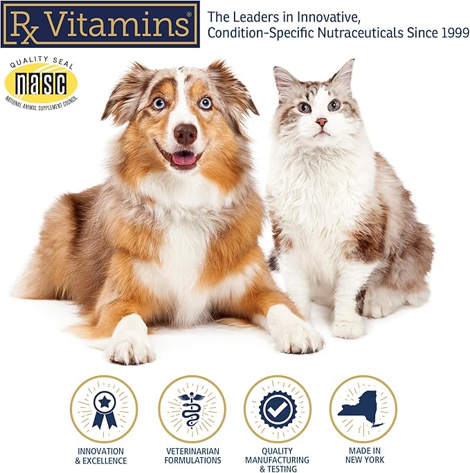 Rx Vitamins NutriGest Capsules for Cats & Dogs - Probiotics for Digestive Health Enhanced with Glucosamine for Gut Health Support - Helps with Constipation Relief and Anti Diarrhea - 90 Capsules