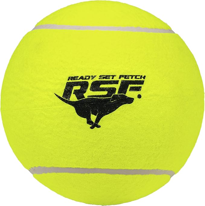 Franklin Pet Supply Co. Ready Set Fetch Oversized Dog Tennis Ball - 8.5" Jumbo Size - Pump Included