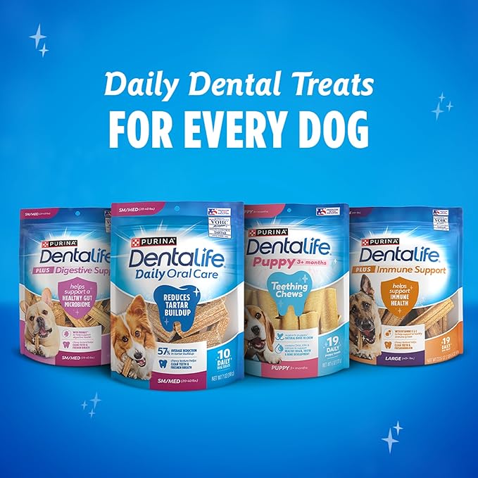 DentaLife Plus Digestive Support Dog Treats for Small and Medium Dogs, Cleans Teeth, Freshens Breath, & Supports Healthy Gut, Chicken & Pumpkin Flavor, 14.4 oz., 19 Chews - 19 ct. Pouch