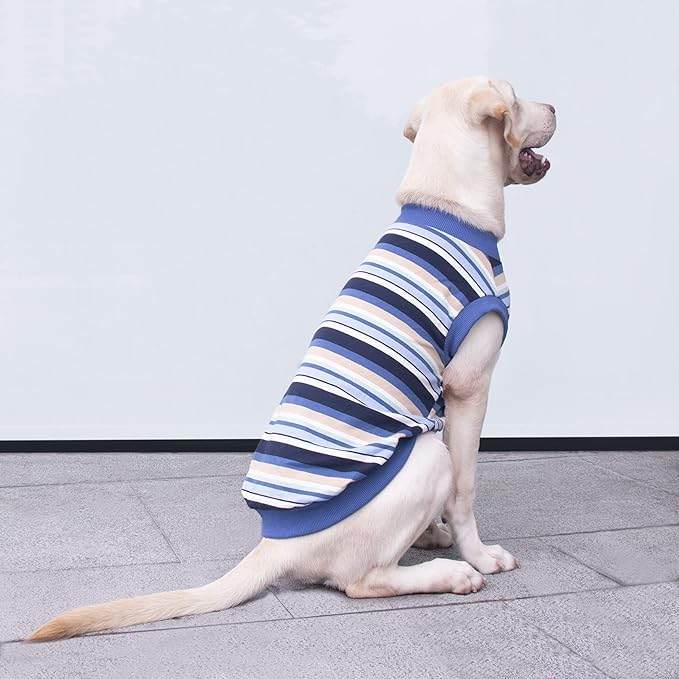 Extra Large Dog T Shirts Clothes Sleeveless Tank Top Vest for Labrador Rottweiler Great Dane, Blue, 3X-Large
