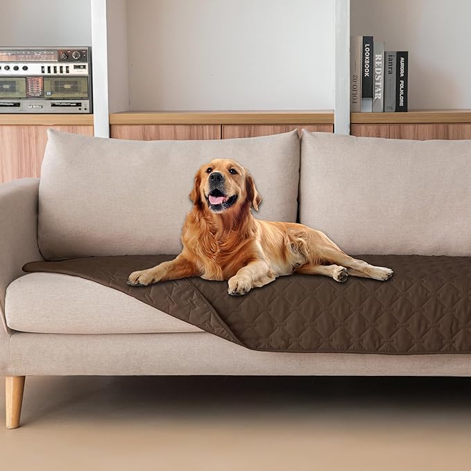 gogobunny 3X Stronger Waterproof Pet Blanket, Scratch Proof Furniture Protector for Dogs Cats, Reversible Cover 30x80 Inch, Dark Chocolate