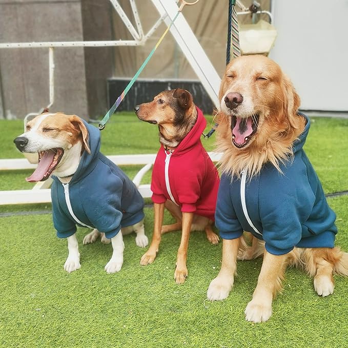 Extra Large Dog Clothes Hoodies Zip Up Sweaters for Big Dogs Great Dane Caucasian Sheepdog Blue 9XL