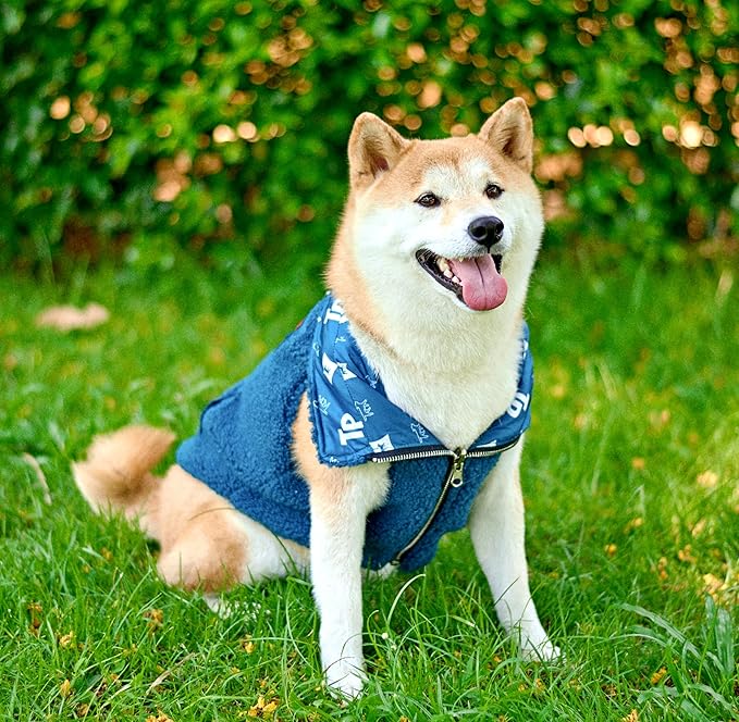 Tuff Pupper Reversible Fleece Sweater Vest for Dogs | Lightweight Comfortable Insulated Jacket | Front Zip Closure | Machine Washable | Built-in Leash Hole | Sizes for All Breeds (Small, Teal)