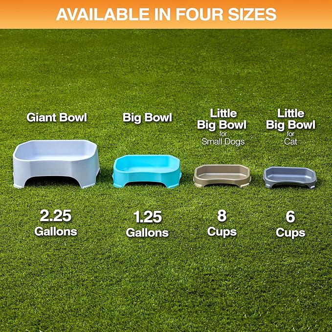 Neater Pet Brands Extra Large Water Bowl for Dogs, Outdoor Dog Water Bowl (2.25 Gallon Extra-Large Capacity), Big Trough Style Food Dish for Indoors or Outside, No Spill Large Dog Bowls, Gunmetal Grey