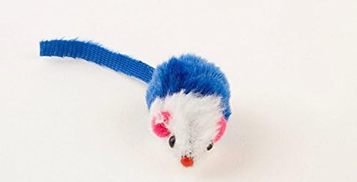 Play Fur Mice Cat Toys – Mixed Bag of 10 Play Mice with Rattling Sounds – 4 Color Variety Pack of Catnip Toy