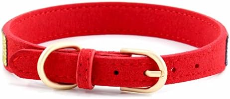 Serijoars Small Dog Collar with Rhinestone Crystal Diamond Colorful Bling Girl Puppy Cat Collars (L, Red2)