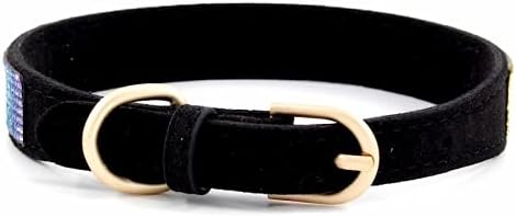 Serijoars Small Dog Collar with Rhinestone Crystal Diamond Colorful Bling Girl Puppy Cat Collars (XS, Black2)