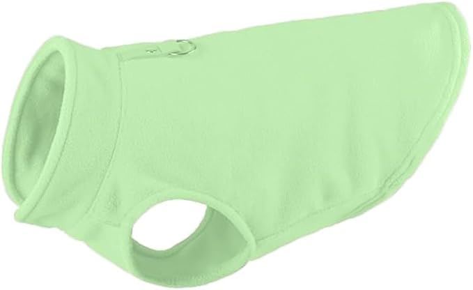 JACKO & CO - Fleece Vest Dog Sweater with Leash Ring - Soft, Warm & Lightweight Pullover Coat for Small & Medium Dogs, Puppies & Cats - Cozy Fall/Winter/Spring Pet Jacket (Mint Green, Small 4-6lbs)