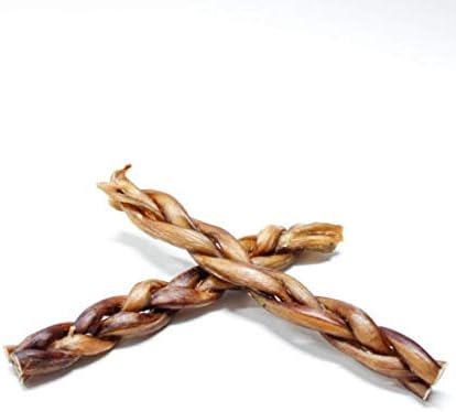 Dog Nip! 12-Inch Braided Bully Sticks 1-Pound (Approx. 6-8 Pieces) for Dogs or Puppies - All Natural Odor Bully Pizzle Bone - Grass Fed Beef - Best Long Lasting Dog Chew Dental Treats