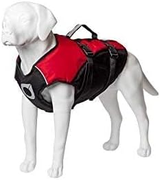 Stunt Puppy Float Doggy Life Jacket, Ergonomic Dog Life Vest for Swimming, Patented Design for Secure Fit, Small Wide, Red