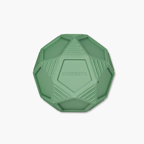 Dog Friendly Co. Penta Ball | Dog Treat Ball | Durable Treat Dispensing Toy | Heavy-Duty Silicone | Mentally & Physically Stimulating Play for All Breeds | Dark Green | Large