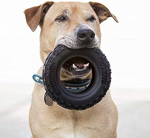 Mammoth TireBiterII Natural Rubber Dog Toy - Large 6" | Extreme Chewer Toy for 50-80 lbs Dogs
