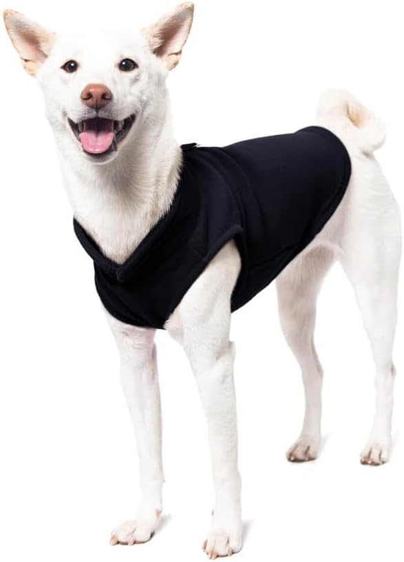 Gooby - Fleece Vest, Small Dog Pullover Fleece Jacket with Leash Ring, Black, Small