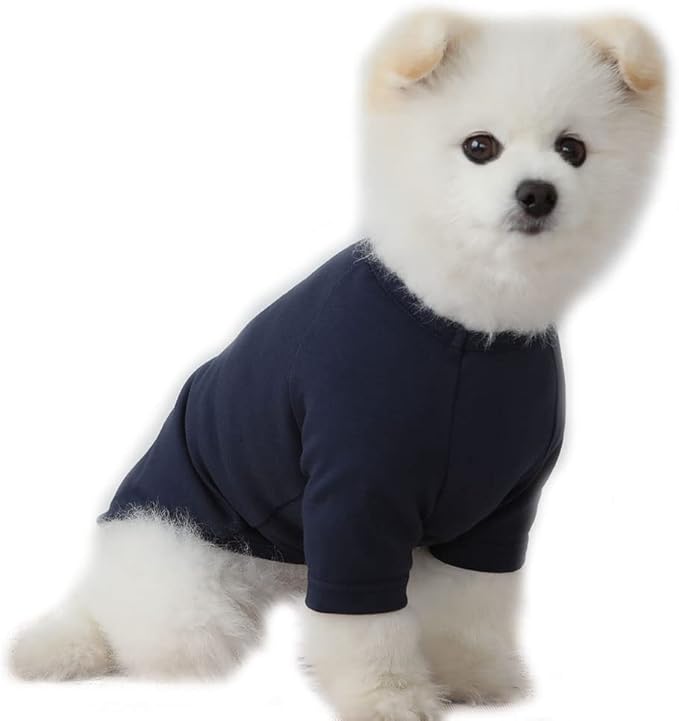 Dog Shirt for Small Dogs Plain T-Shirts Soft Breathable Dog Cotton Shirt pet Clothes (Medium, Navy)