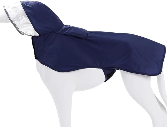 Pet Raincoat Packable Hooded Dog Rain Jacket Reflective Strips Lightweight Adjustable Poncho for Small Medium Large Dogs Blue M