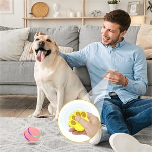 Rollie Pet Electric Dog Toy, Interactive Chew Bouncing Balls for Dogs, Electric Launcher Durable Automatic Rolling Vibrating Dog Balls for Pets, Busy Ball for Small&Large Pets (Pink Remote Control)