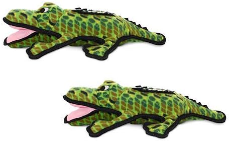 TUFFY - World's Tuffest Soft Dog Toy - Ocean Alligator-Squeakers - Multiple Layers. Made Durable, Strong & Tough. Interactive Play (Tug, Toss & Fetch). Machine Washable & Floats. (2 Packs)