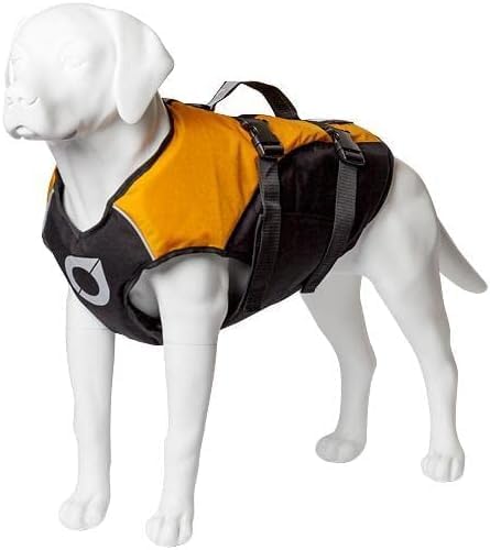 Stunt Puppy Float Doggy Life Jacket, Ergonomic Dog Life Vest for Swimming, Patented Design for Secure Fit, Medium Wide, Mango