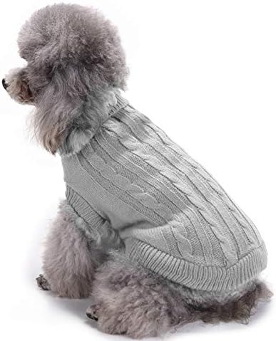 Dog Sweater for Small, Medium, Large Dogs - Warm Winter Turtleneck Pet Clothes for Cats and Puppies - Cute Classic Christmas Coat for Girls and Boys