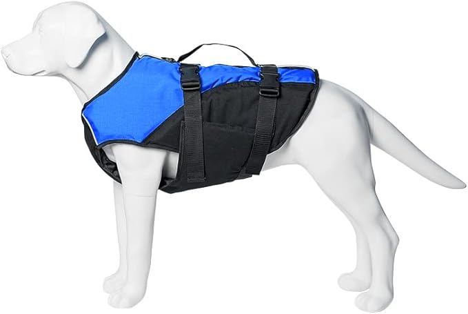 Stunt Puppy Float Doggy Life Jacket, Ergonomic Dog Life Vest for Swimming, Patented Design for Secure Fit, XX-Small, Blue