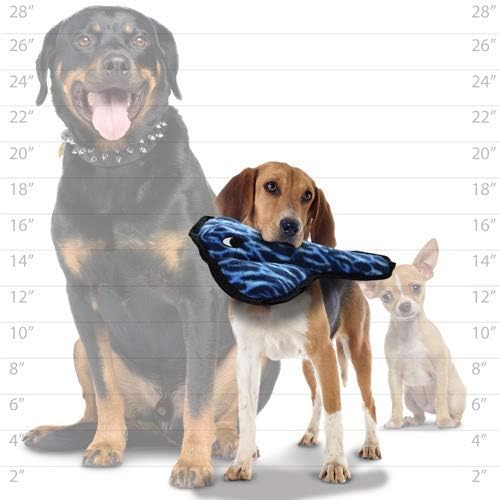 TUFFY - World's Tuffest Soft Dog Toy - Ocean Stingray - Squeakers - Multiple Layers. Made Durable, Strong & Tough. Interactive Play (Tug, Toss & Fetch). Machine Washable & Floats. (2 Pack)