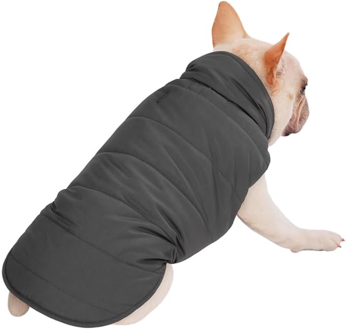 PetWarm Reversible Dog Cold Weather Coats, Waterproof Dog Puffer Vest, Vest for Dogs with Hook-and-Loop Strap, Windproof Outdoor Coat for Winter Walks and Snowy Days, Grey, L