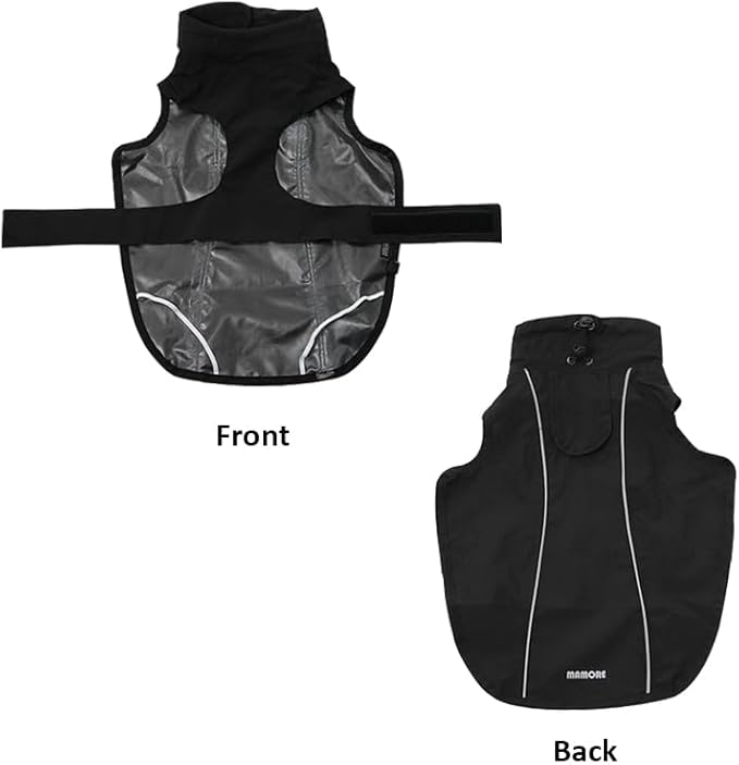 Adjustable Waterproof Dog Raincoat for Dogs,Lightweight Pet Rain Jacket Puppy Clothes with Reflective Strip for Small Medium Large Dogs (Black, 3X-Large)