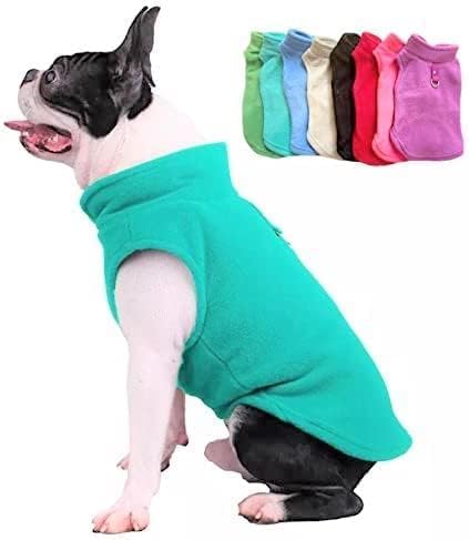 JACKO & CO - Fleece Vest Dog Sweater with Leash Ring - Soft, Warm & Lightweight Pullover Coat for Small & Medium Dogs, Puppies & Cats - Cozy Fall/Winter/Spring Pet Jacket (Turquoise, X-Large 17-25lbs)