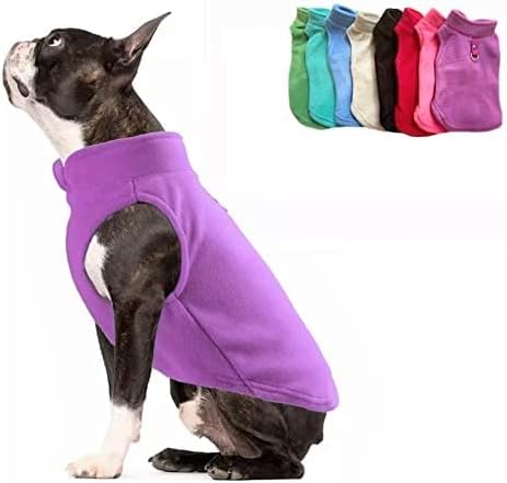 JACKO & CO - Fleece Vest Dog Sweater with Leash Ring - Soft, Warm & Lightweight Pullover Coat for Small & Medium Dogs, Puppies & Cats - Cozy Fall/Winter/Spring Pet Jacket (Purple, X-Small 2-4lbs)