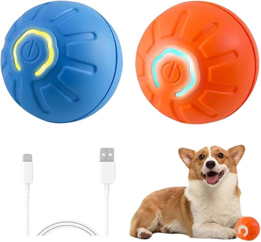 2PCS Shaky Ball for Dogs, Shaky Ball Toy for Dogs, Vibrating Dog Ball, Vibrating Ball for Dogs, Shaky Ball Moving Dog Toy, Automatic Moving Dog Toy Ball, Suitable for All Dogs (Orange+Blue)