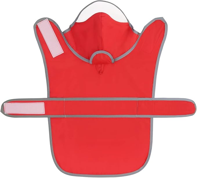 HDE Dog Raincoat with Clear Hood Rain Jacket Poncho for Small Medium Large Dogs Red - 3XL