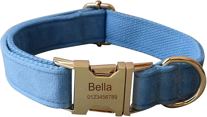 Dog Collar Custom Personalized Engraved Name and Phone Number for Puppy Small Medium Large Pets (S, Sky Blue)