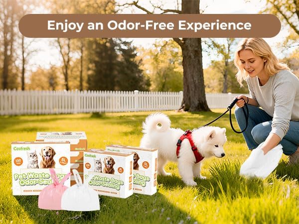 Odor-Sealing Dog Poop Bags with Handles, 160-Count Large Capacity (5L) Pet Waste Bag, Unscented Poop Bags for Dogs or Cat Litter, Conceals Smell & Mess(Pink)
