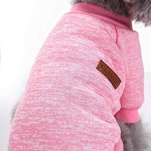 Idepet Pet Dog Classic Sweater, Fleece Coat for Small,Medium Dog,Warm Pet Dog Cat Clothes,Soft Puppy Customes 2 Color (S, Pink)