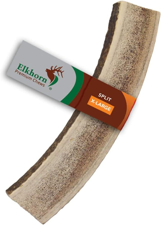 – X Large Split Single Pack (for 50+ lb Dogs) Premium Grade Elk Antler for Dogs (1 Piece) Sourced in The USA
