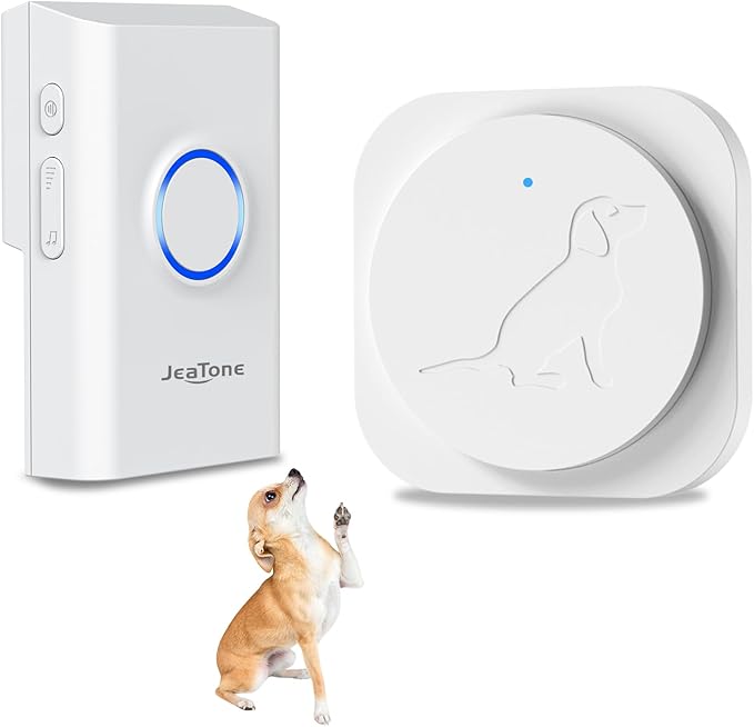 JeaTone Dog Door Bell, Smart Wireless Dog Doorbell for Potty Training, Dog Bells to Go Outside, Bell for Puppy Dog to Go Potty, Doggie Doorbell, Dog Training Bell
