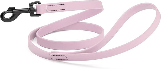 Dogline Biothane Waterproof Dog Leash Strong Coated Nylon Webbing with Black Hardware Odor-Proof Easy to Clean High Performance for Small or Large Dogs Made in USA 4 or 6 ft Lead, Pastel Purple