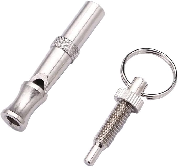 Silver Adjustable Ultrasonic Dog Whistle, Portable Whistle Pet Whistle Supersonic Whistle Dog Whistles for Pet Training, Dog Whistles, Training and Behavior Aids