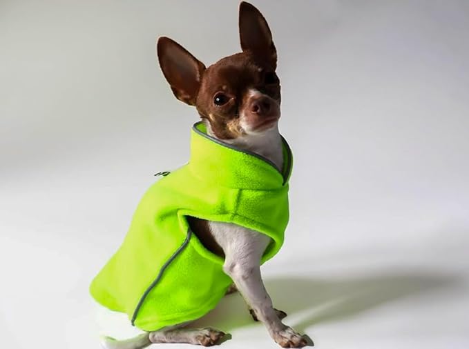 JACKO & CO - Fleece Vest Dog Sweater with Leash Ring - Soft, Warm & Lightweight Pullover Coat for Small & Medium Dogs, Puppies & Cats - Cozy Fall/Winter/Spring Pet Jacket (Lime Green, Small 4-6lbs)